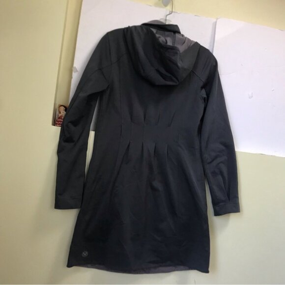 Lululemon Apres Soft Shell Rain Coat Pockets Jacket Hood Water Repellent Grey S - Picture 4 of 16